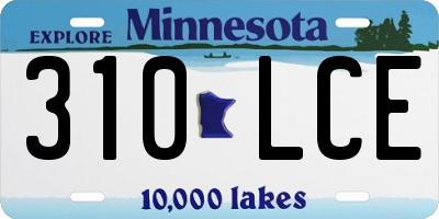 MN license plate 310LCE