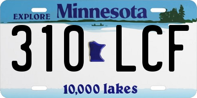 MN license plate 310LCF