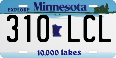 MN license plate 310LCL