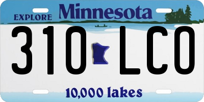 MN license plate 310LCO