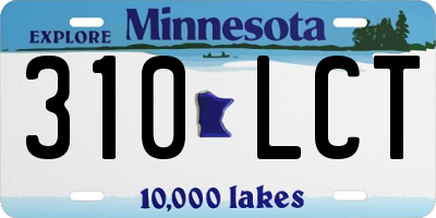 MN license plate 310LCT