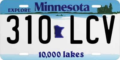MN license plate 310LCV