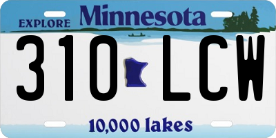 MN license plate 310LCW