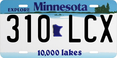 MN license plate 310LCX