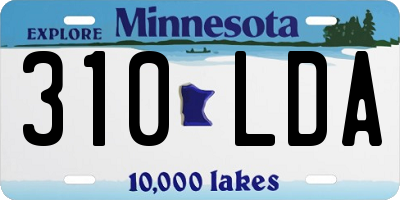 MN license plate 310LDA