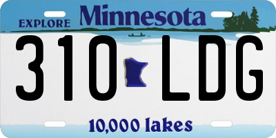MN license plate 310LDG