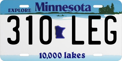 MN license plate 310LEG