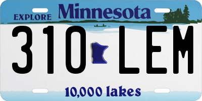 MN license plate 310LEM