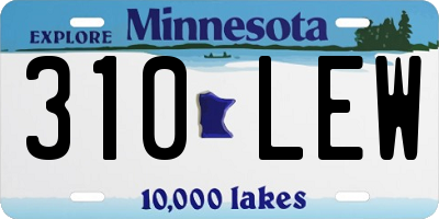 MN license plate 310LEW