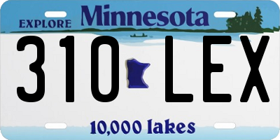 MN license plate 310LEX