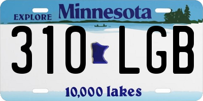 MN license plate 310LGB