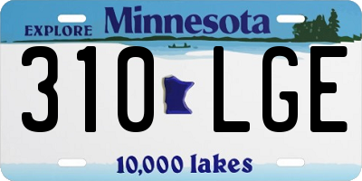 MN license plate 310LGE