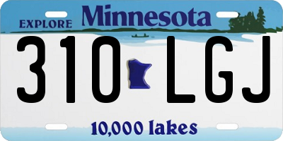 MN license plate 310LGJ