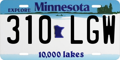 MN license plate 310LGW