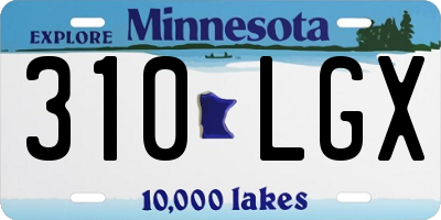MN license plate 310LGX