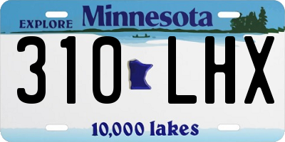 MN license plate 310LHX