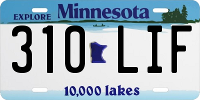 MN license plate 310LIF