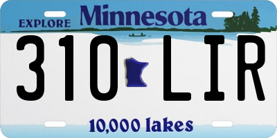 MN license plate 310LIR