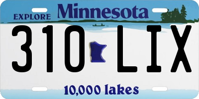 MN license plate 310LIX