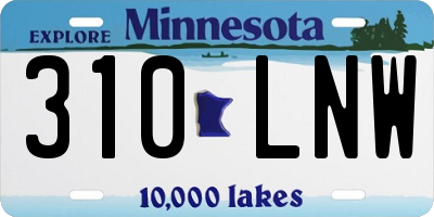 MN license plate 310LNW