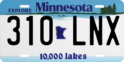 MN license plate 310LNX