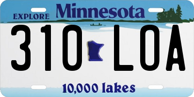 MN license plate 310LOA