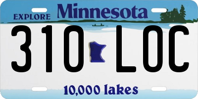 MN license plate 310LOC