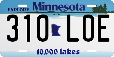 MN license plate 310LOE