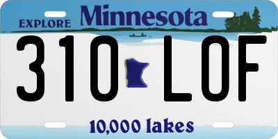 MN license plate 310LOF