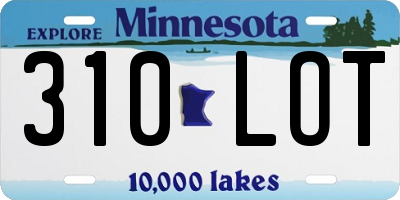 MN license plate 310LOT