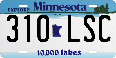 MN license plate 310LSC