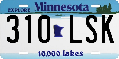MN license plate 310LSK