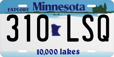MN license plate 310LSQ