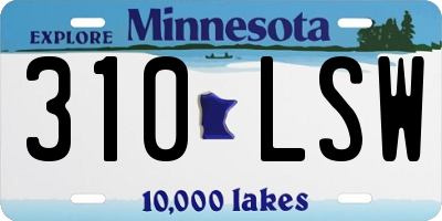 MN license plate 310LSW