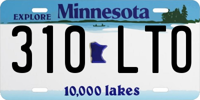 MN license plate 310LTO