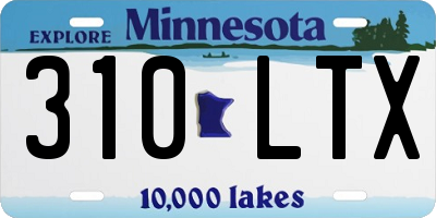 MN license plate 310LTX
