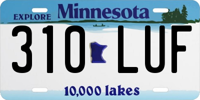 MN license plate 310LUF