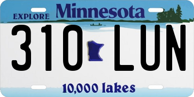 MN license plate 310LUN