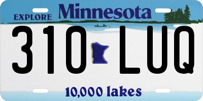 MN license plate 310LUQ