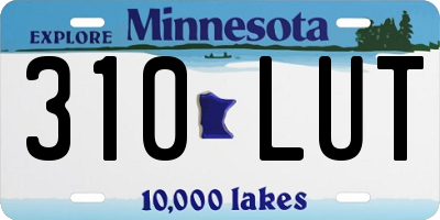 MN license plate 310LUT