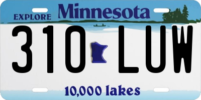 MN license plate 310LUW