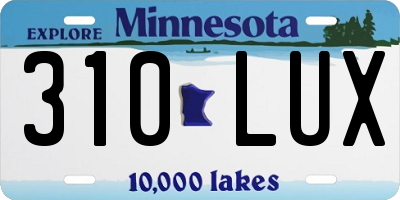 MN license plate 310LUX