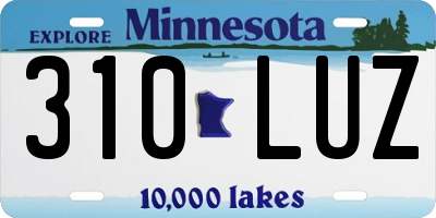 MN license plate 310LUZ