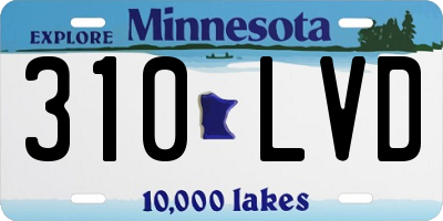 MN license plate 310LVD