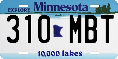 MN license plate 310MBT