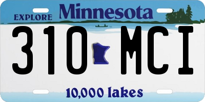 MN license plate 310MCI