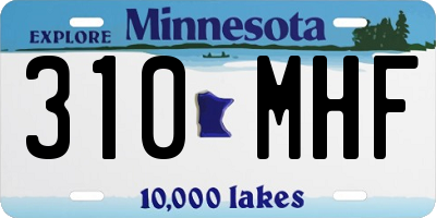 MN license plate 310MHF