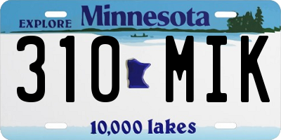 MN license plate 310MIK