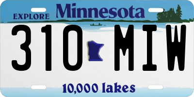 MN license plate 310MIW
