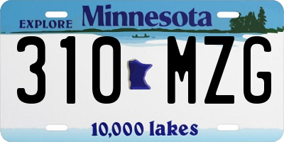MN license plate 310MZG